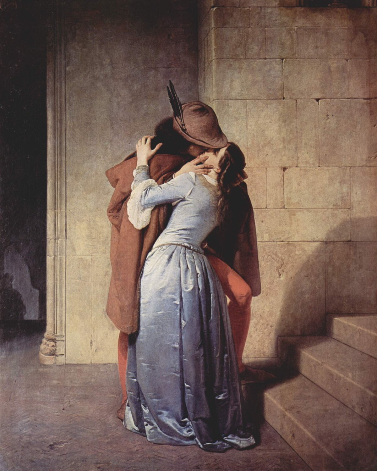 Francesco Hayez's painting The Kiss (1859), one of the eight works on the Brera Sensing Art tour