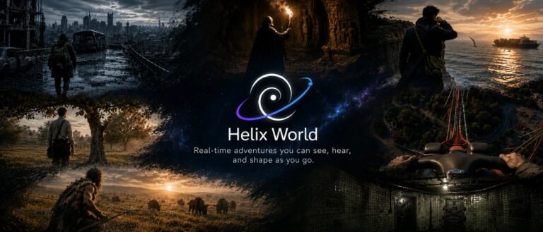 Helix World demo cover: interactive audio-visual world model from one image