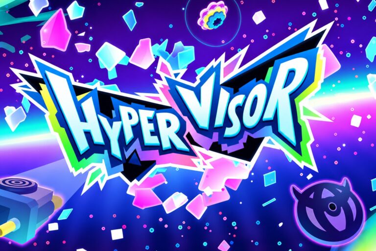 Hyper Visor key art from Owlchemy Labs showing the game's living shades and prismatic reality rifts