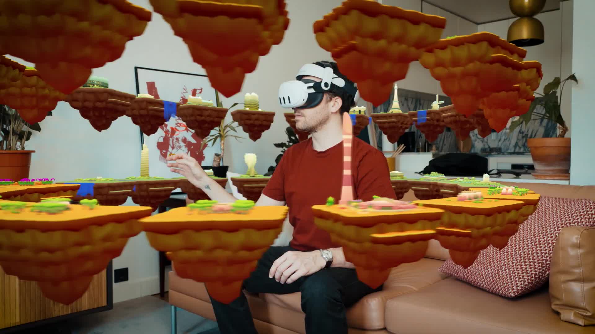 Traffix XR mixed reality island select on Quest 3