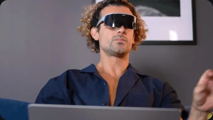 Person wearing Immersed Visor headset — official Immersed marketing imagery