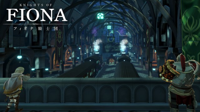 Two Oath Knights overlooking a train hall in Gallia in Knights of Fiona