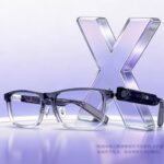 Lawaken X-AI memory glasses with the optional magnetic camera module attached to the temple