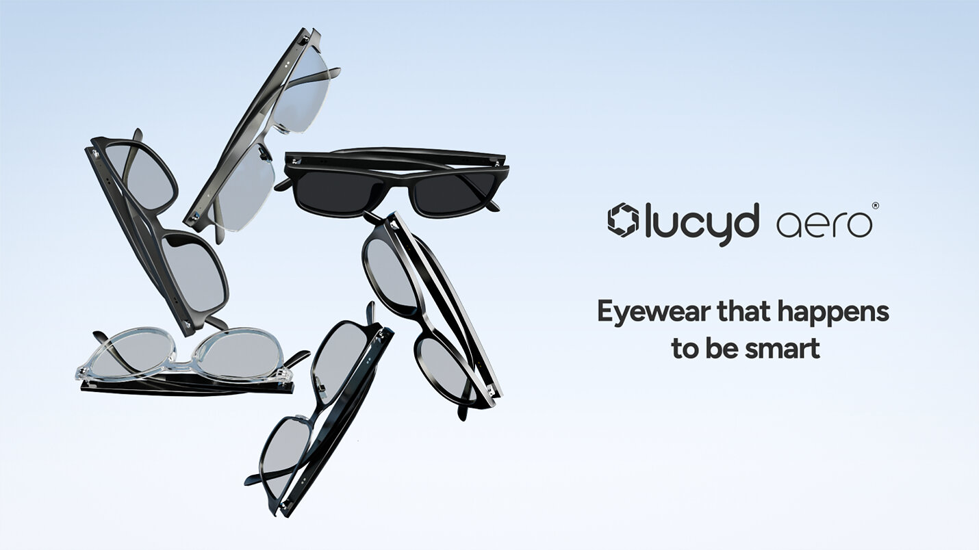 Lucyd Aero smart eyewear collection, press image from Innovative Eyewear