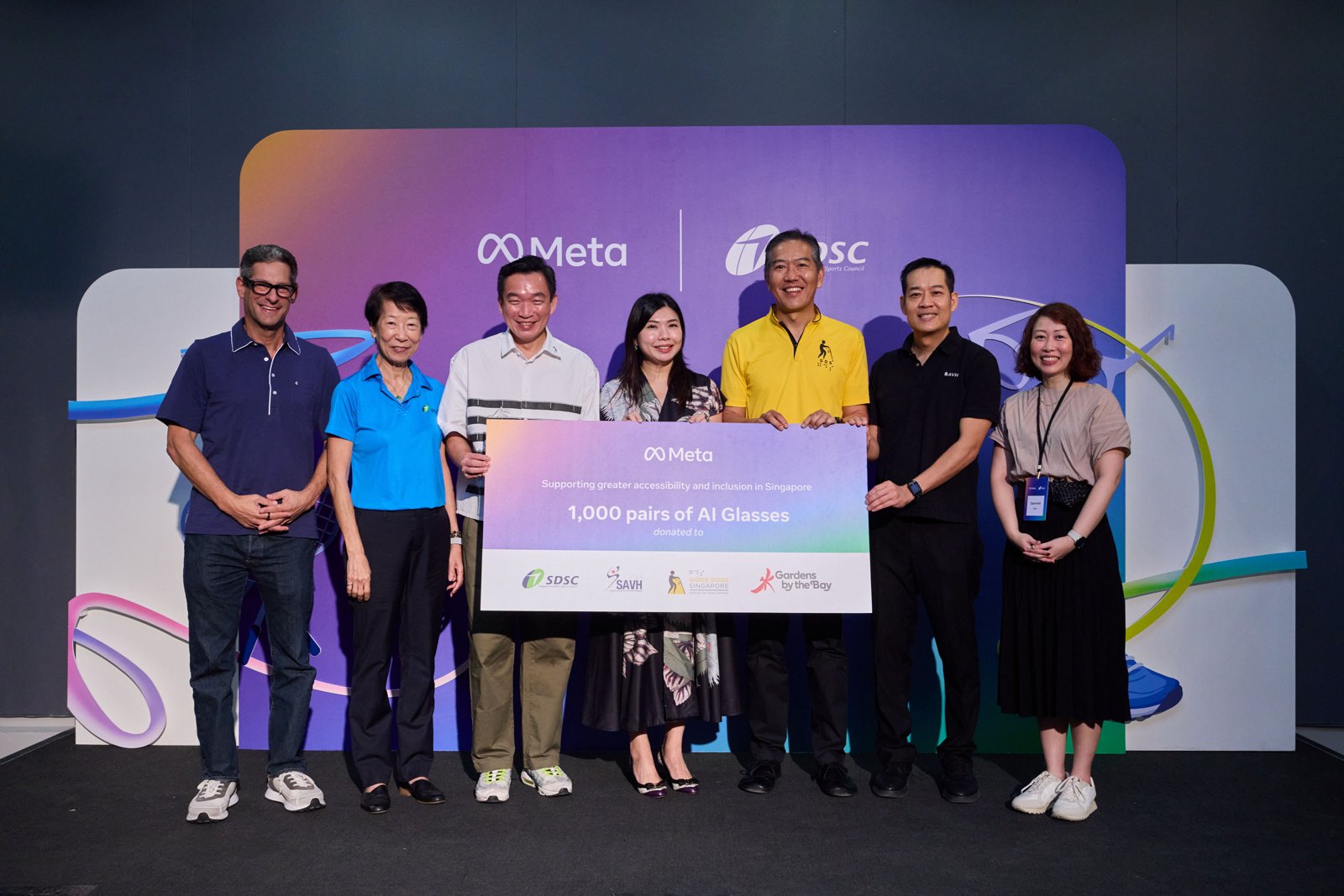 Meta executives and leaders of Singapore disability organisations at Meta's AI glasses accessibility showcase in Singapore