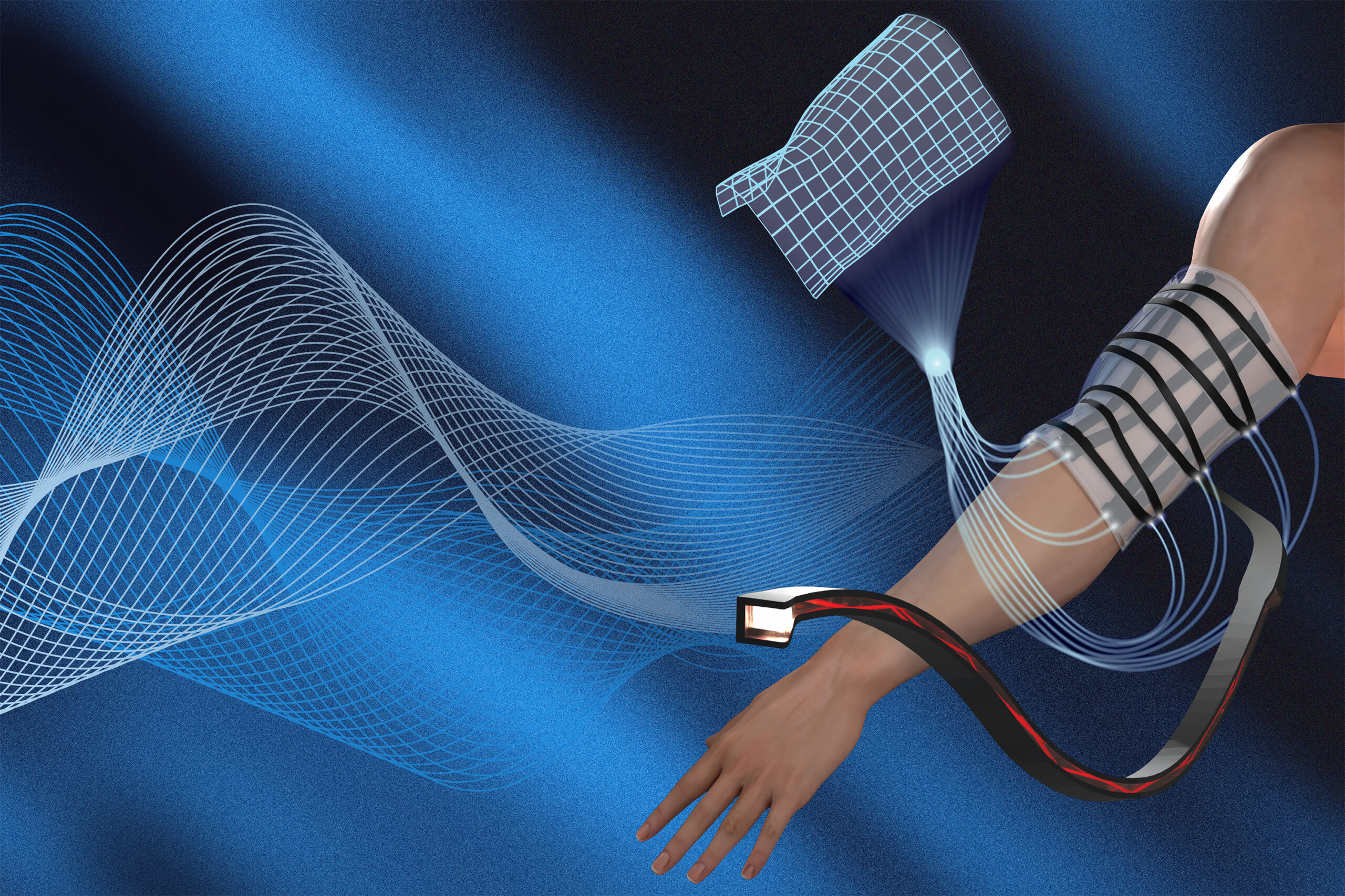 MIT researchers' soft silicone shape-sensing sheet with embedded optical fibers