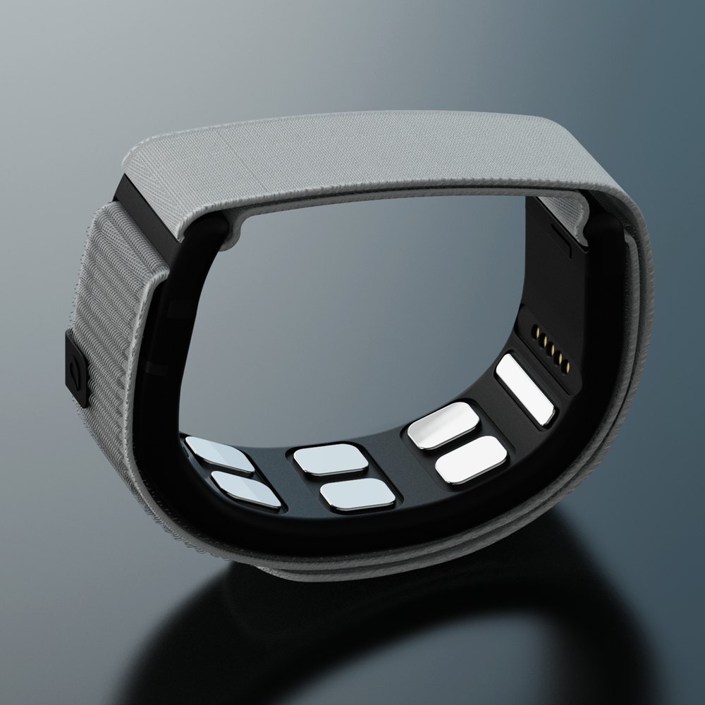 Inside of the Mudra Link band showing its SNC neural sensor pads. Image: Wearable Devices