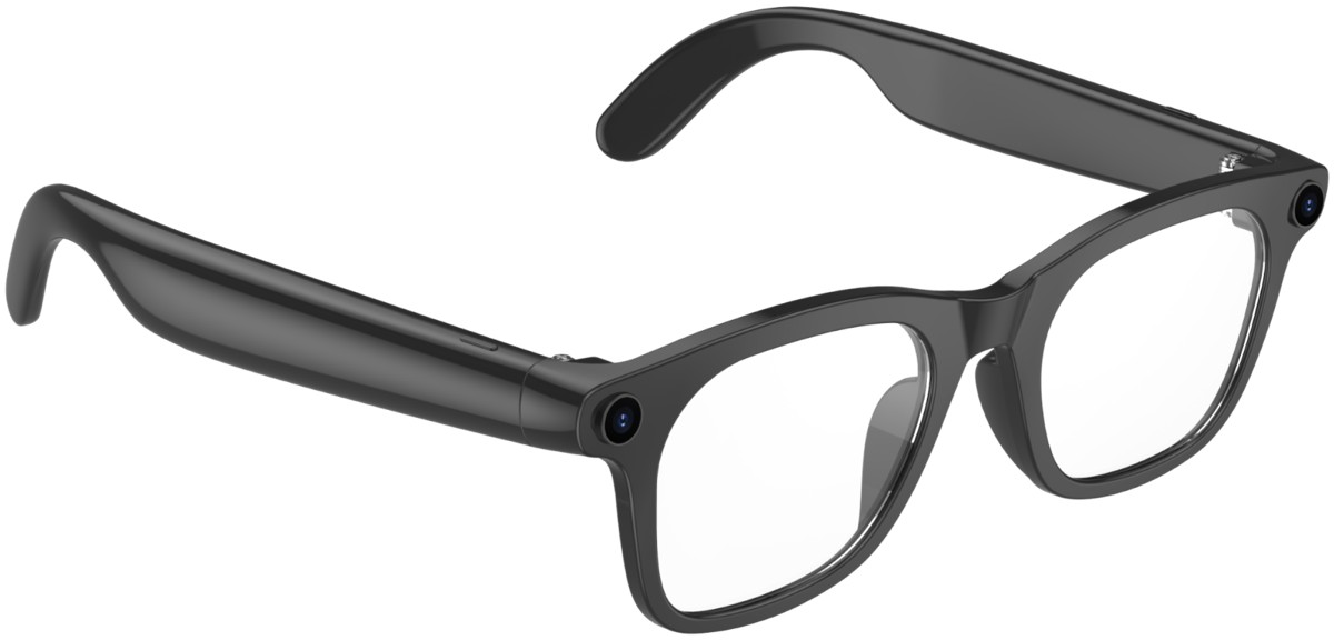 NewEyes Sight AI glasses in matte black with clear lenses