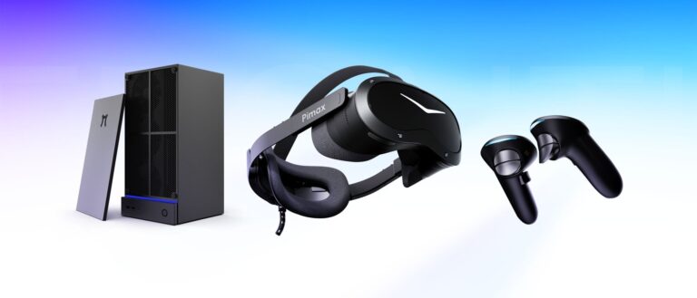 Pimax Crystal Pro headset with the Spation mini-PC and Ringless VR Controllers