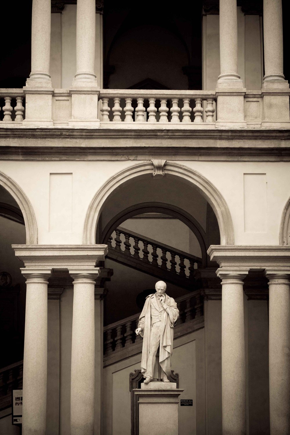 Inner courtyard of the Pinacoteca di Brera in Milan