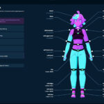 SlimeVR Server tracker assignment screen showing an avatar with body-part slots