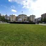 The Storting, Norway's parliament building in Oslo, where a temporary AI glasses ban would need a vote