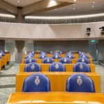Plenary hall of the Dutch House of Representatives at its temporary location in The Hague