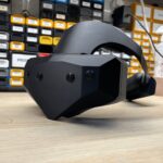 Walker Industries Vector Gear V2 prototype headset with two SLAM cameras and two colour passthrough cameras on its faceplate