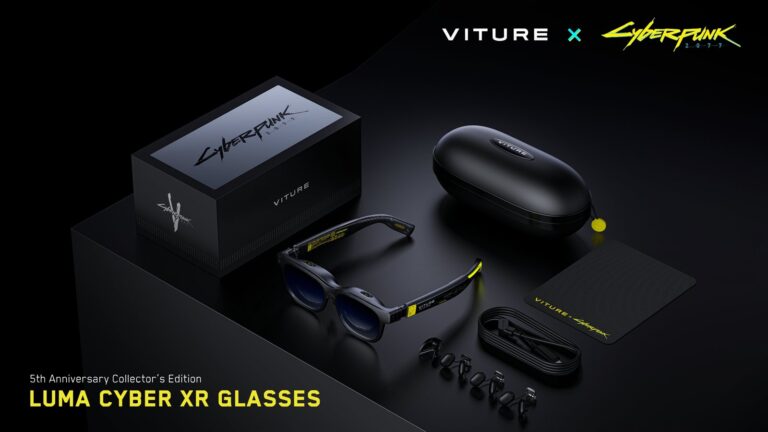 VITURE x Cyberpunk 2077 Luma Cyber XR glasses Collector's Edition with case and accessories
