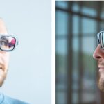 Vuzix Ultralite Pro enterprise smart glasses worn by a model, front and side views. Image: Vuzix / PR Newswire